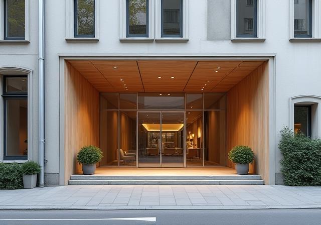 Photo of the Lichtblick Medienakademie building entrance at Brandschenkestrasse 30 in Zurich